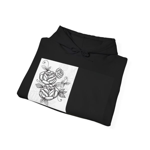 Skull Roses Tattoo Flowers Hoodie, Gothic Sweatshirt, Edgy Pullover, Dark Floral - Image 12
