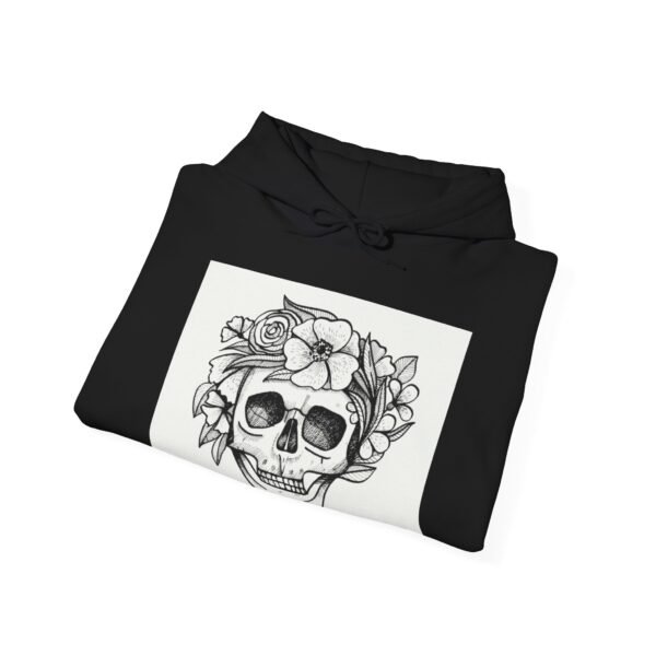Skull Roses Tattoo Flowers Hoodie, Gothic Sweatshirt, Edgy Pullover, Dark Floral - Image 12
