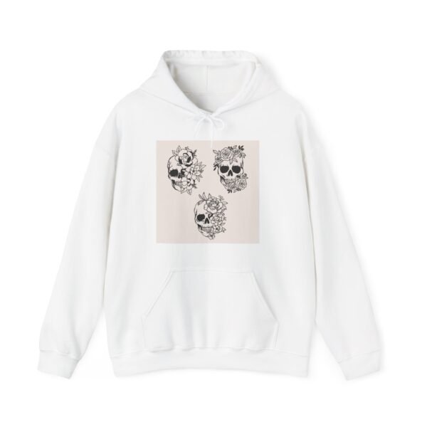 Skull Roses Tattoo Flowers Hoodie, Gothic Sweatshirt, Edgy Pullover, Dark Floral