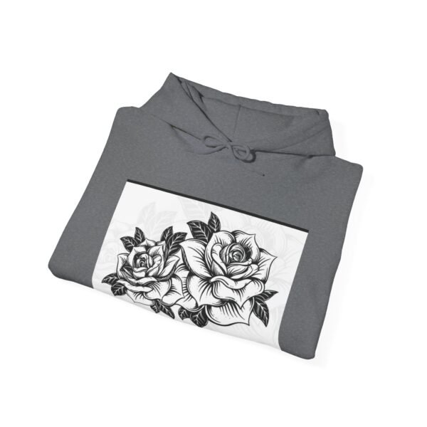 Skull Roses Tattoo Flowers Hoodie, Gothic Sweatshirt, Edgy Pullover, Dark Floral - Image 44