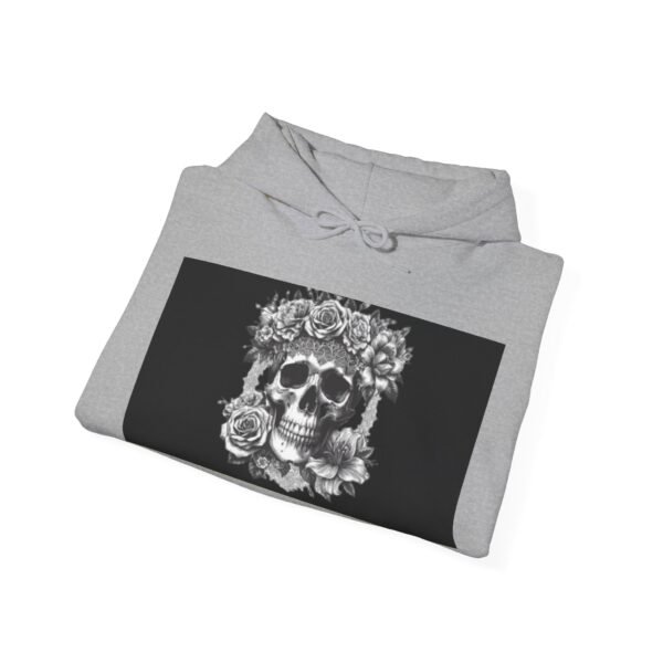 Skull Roses Tattoo Flowers Hoodie, Gothic Sweatshirt, Edgy Pullover, Dark Floral - Image 20