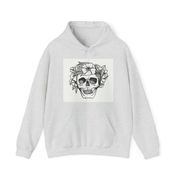 Skull Roses Tattoo Flowers Hoodie, Gothic Sweatshirt, Edgy Pullover, Dark Floral - Image 5