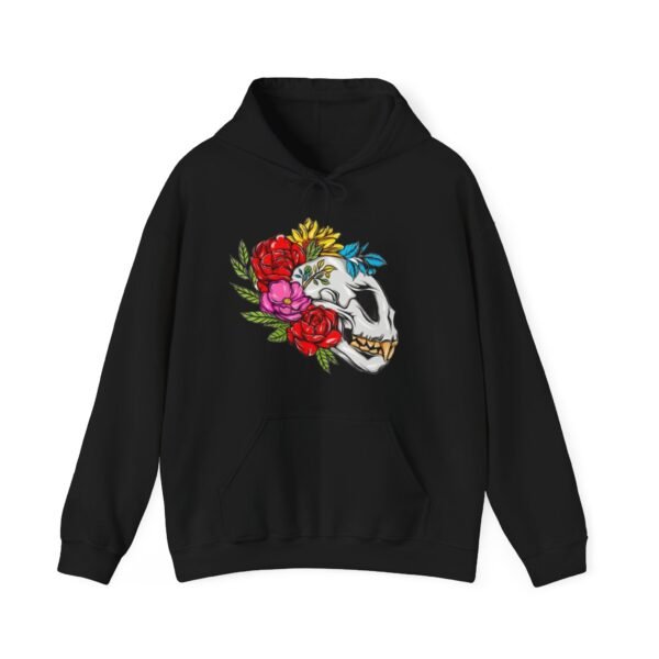 Skull Roses Tattoo Flowers Hoodie, Gothic Sweatshirt, Edgy Pullover, Dark Floral - Image 9