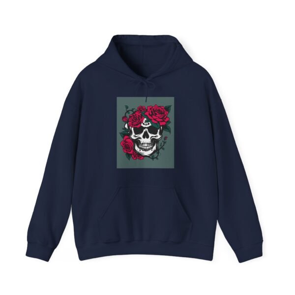 Skull Roses Tattoo Flowers Hoodie, Gothic Sweatshirt, Edgy Pullover, Dark Floral - Image 53