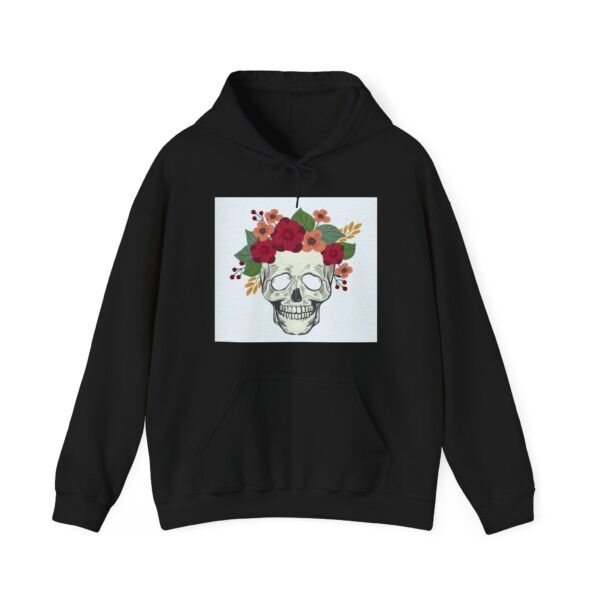 Skull Roses Tattoo Flowers Hoodie, Gothic Sweatshirt, Edgy Pullover, Dark Floral - Image 9