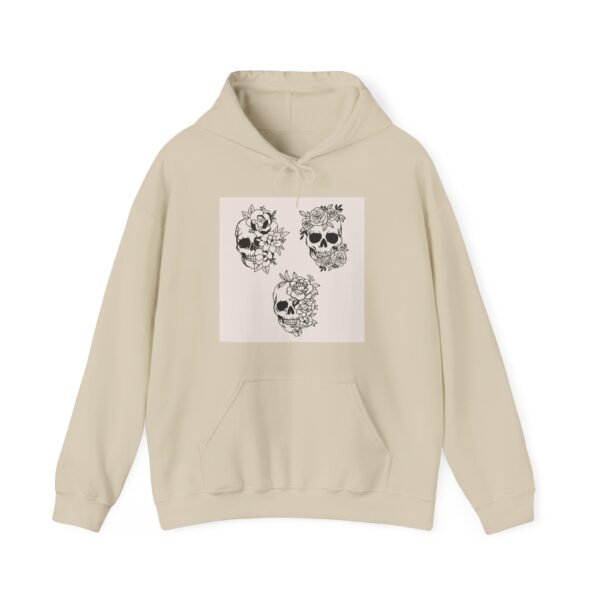Skull Roses Tattoo Flowers Hoodie, Gothic Sweatshirt, Edgy Pullover, Dark Floral - Image 13