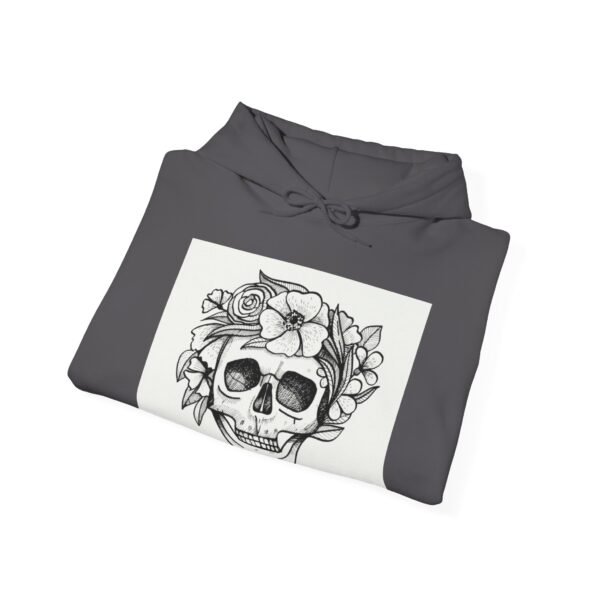 Skull Roses Tattoo Flowers Hoodie, Gothic Sweatshirt, Edgy Pullover, Dark Floral - Image 48