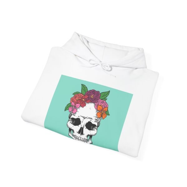 Skull Roses Tattoo Flowers Hoodie, Gothic Sweatshirt, Edgy Pullover, Dark Floral - Image 4