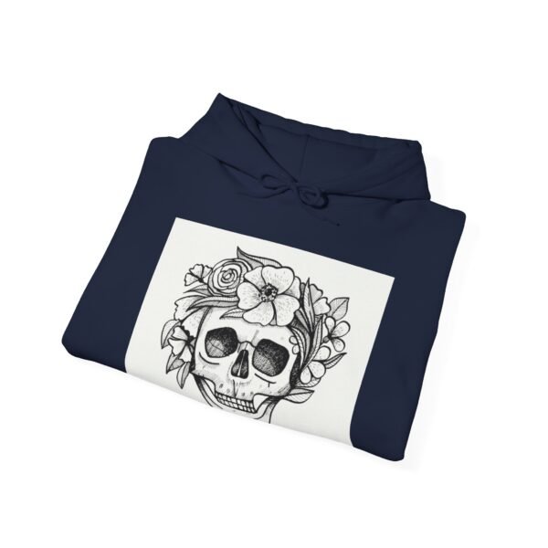 Skull Roses Tattoo Flowers Hoodie, Gothic Sweatshirt, Edgy Pullover, Dark Floral - Image 56