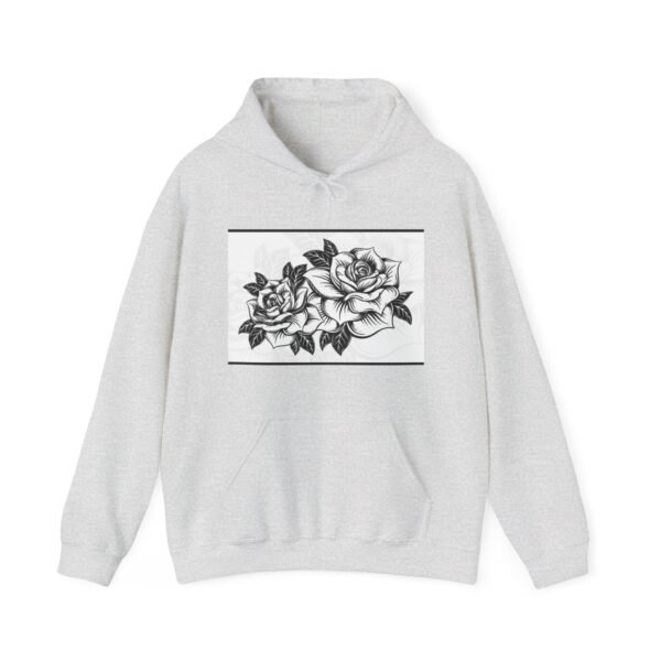 Skull Roses Tattoo Flowers Hoodie, Gothic Sweatshirt, Edgy Pullover, Dark Floral - Image 5