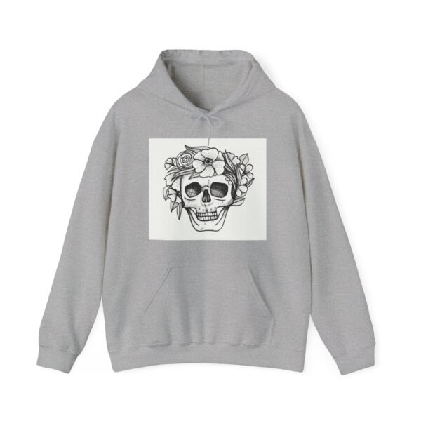 Skull Roses Tattoo Flowers Hoodie, Gothic Sweatshirt, Edgy Pullover, Dark Floral - Image 17
