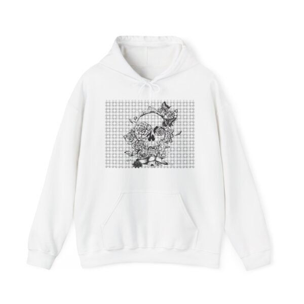 Skull Roses Tattoo Flowers Hoodie, Gothic Sweatshirt, Edgy Pullover, Dark Floral