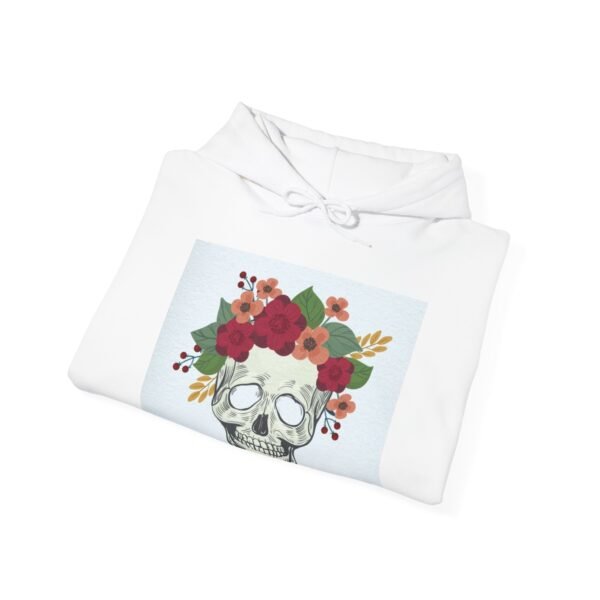 Skull Roses Tattoo Flowers Hoodie, Gothic Sweatshirt, Edgy Pullover, Dark Floral - Image 4