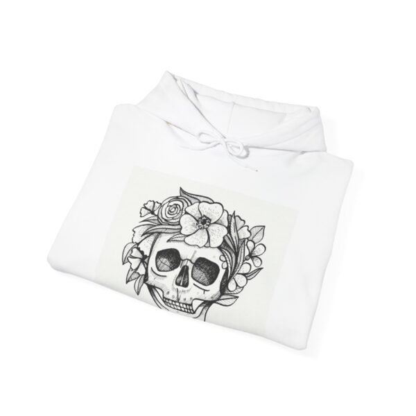 Skull Roses Tattoo Flowers Hoodie, Gothic Sweatshirt, Edgy Pullover, Dark Floral - Image 4