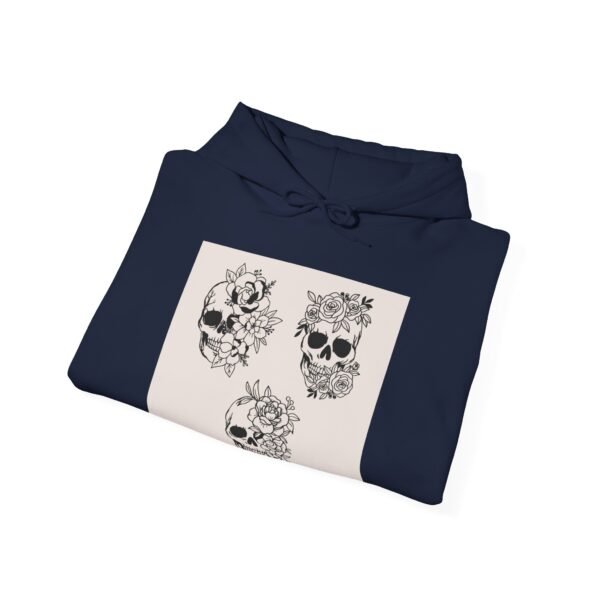 Skull Roses Tattoo Flowers Hoodie, Gothic Sweatshirt, Edgy Pullover, Dark Floral - Image 56