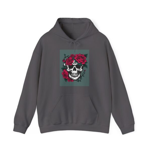 Skull Roses Tattoo Flowers Hoodie, Gothic Sweatshirt, Edgy Pullover, Dark Floral - Image 45