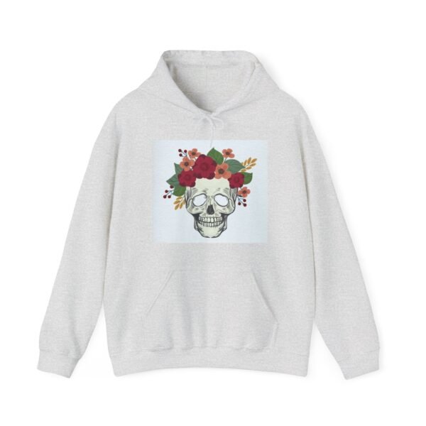 Skull Roses Tattoo Flowers Hoodie, Gothic Sweatshirt, Edgy Pullover, Dark Floral - Image 5