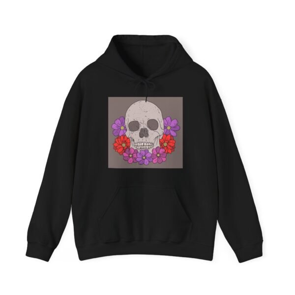 Skull Roses Tattoo Flowers Hoodie, Gothic Sweatshirt, Edgy Pullover, Dark Floral - Image 9