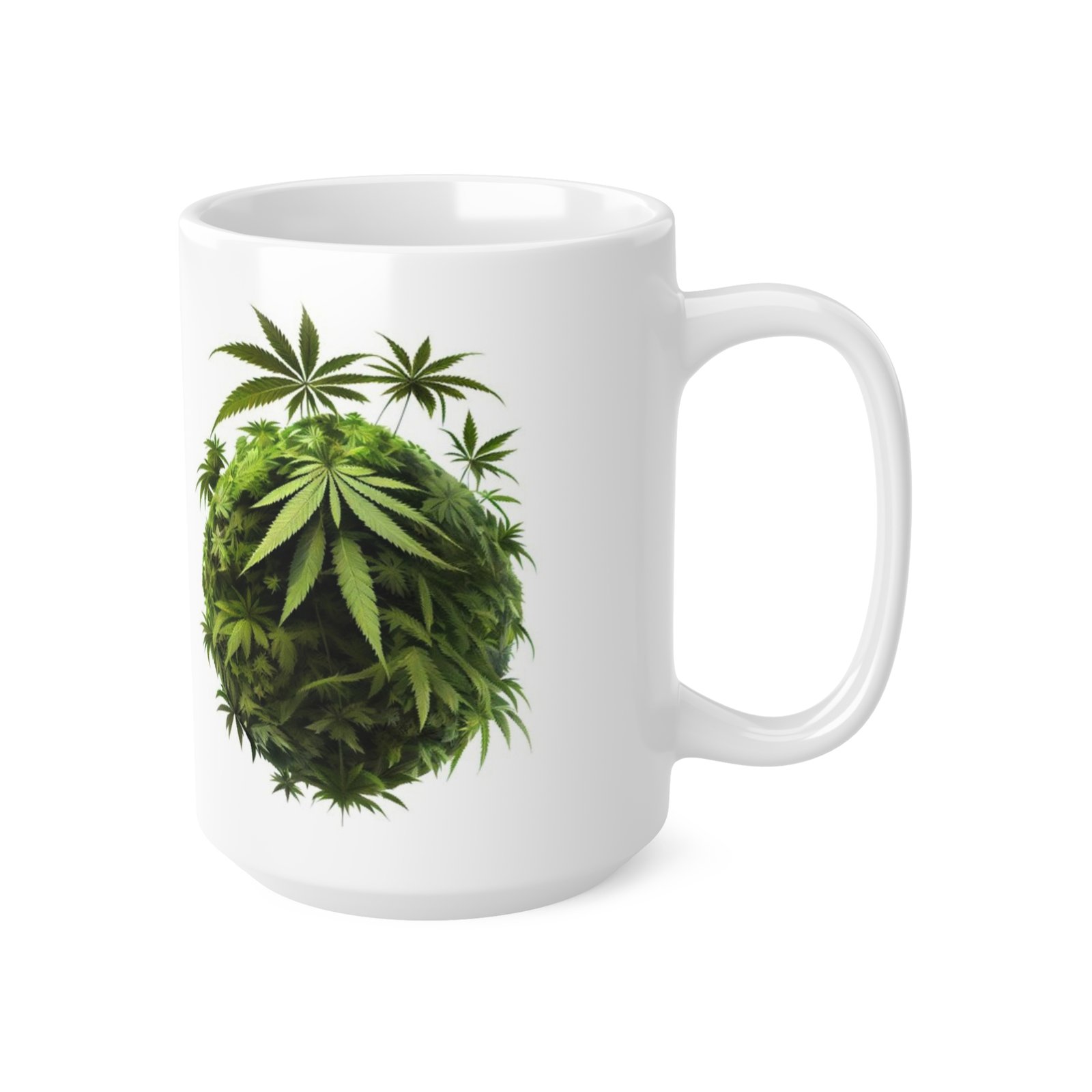 Cannabis Leaves Print Ceramic Coffee Cups, 11oz, 15oz - Image 7