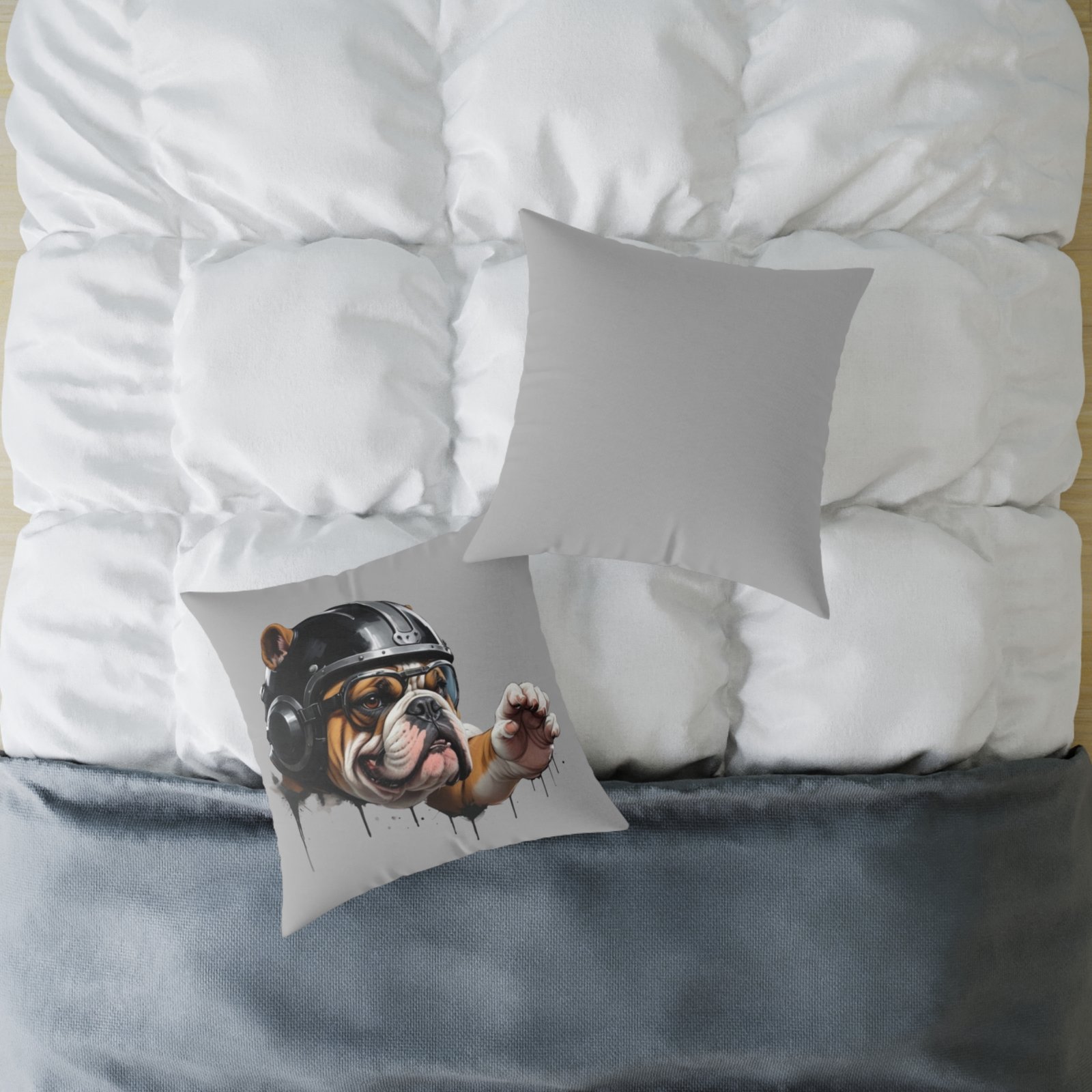Flight Of The Bulldog Square Poly Canvas Pillow - Image 12