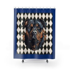 Rottweiler Shower Curtain | Cozy Pet Decor, Dog Lover Gift, Rustic Bathroom Accessory, Home Decoration