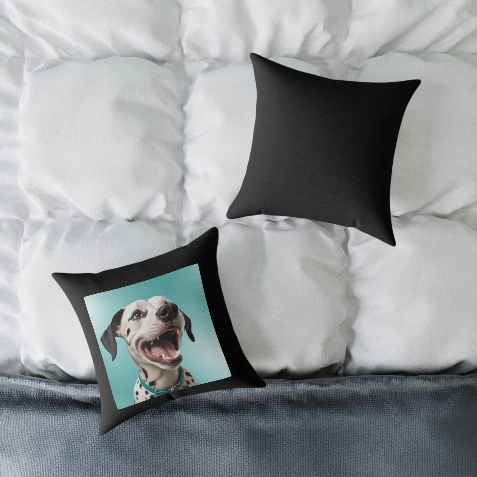 Pet Puppy Dog Dalmatian Square Poly Canvas Pillow Cushion 08 - Image 4