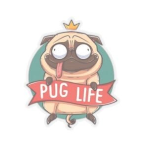 Pug Dog Lover Kiss-Cut Stickers, Pet Lover Decor, Laptop Decals, Car Stickers, Animal Graphics, Gift for Dog Owners