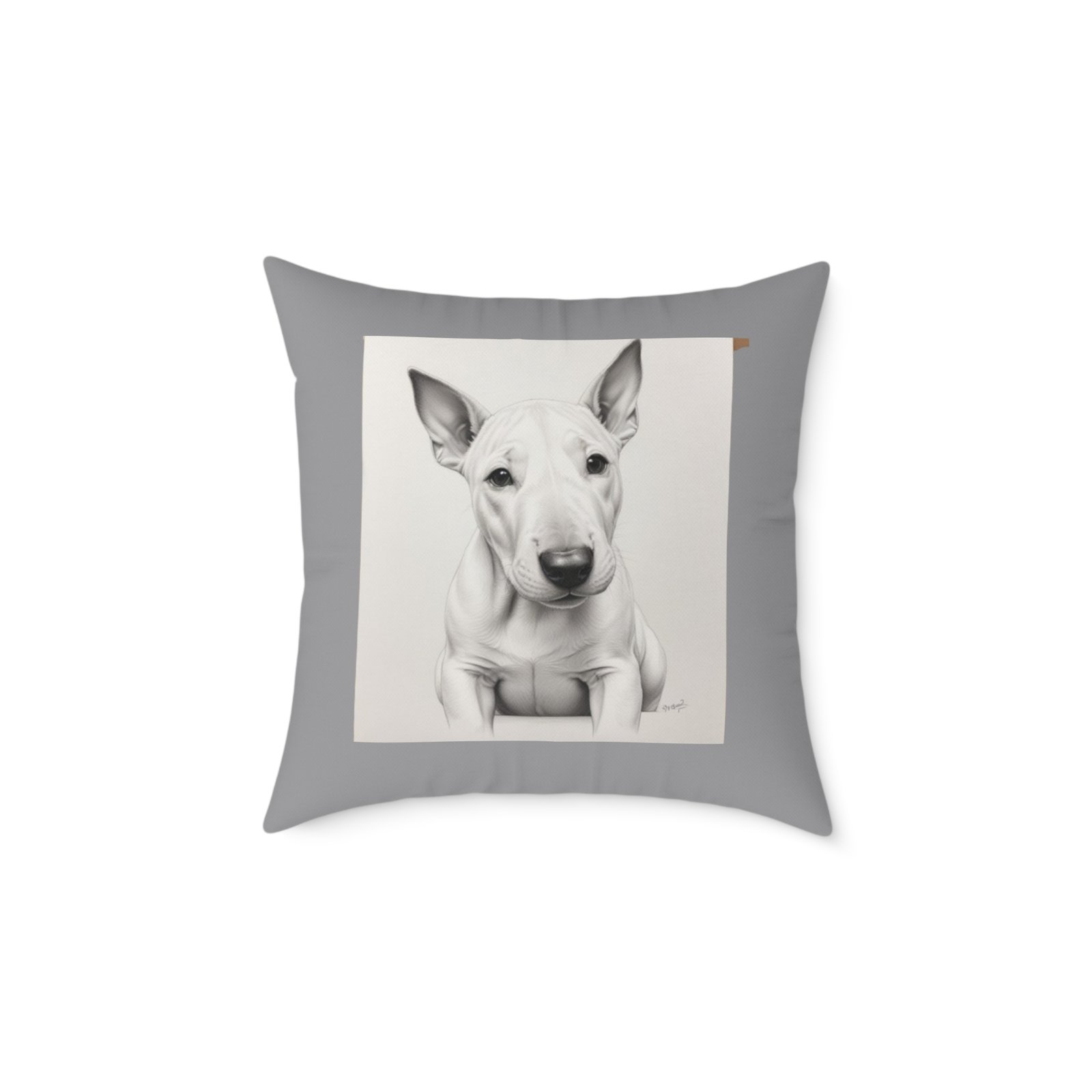 English Bull Terrier Square Poly Canvas Pillow - Image 9