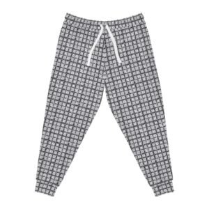 Evokes Brand Blue Geometric Athletic Joggers for Active Lifestyle