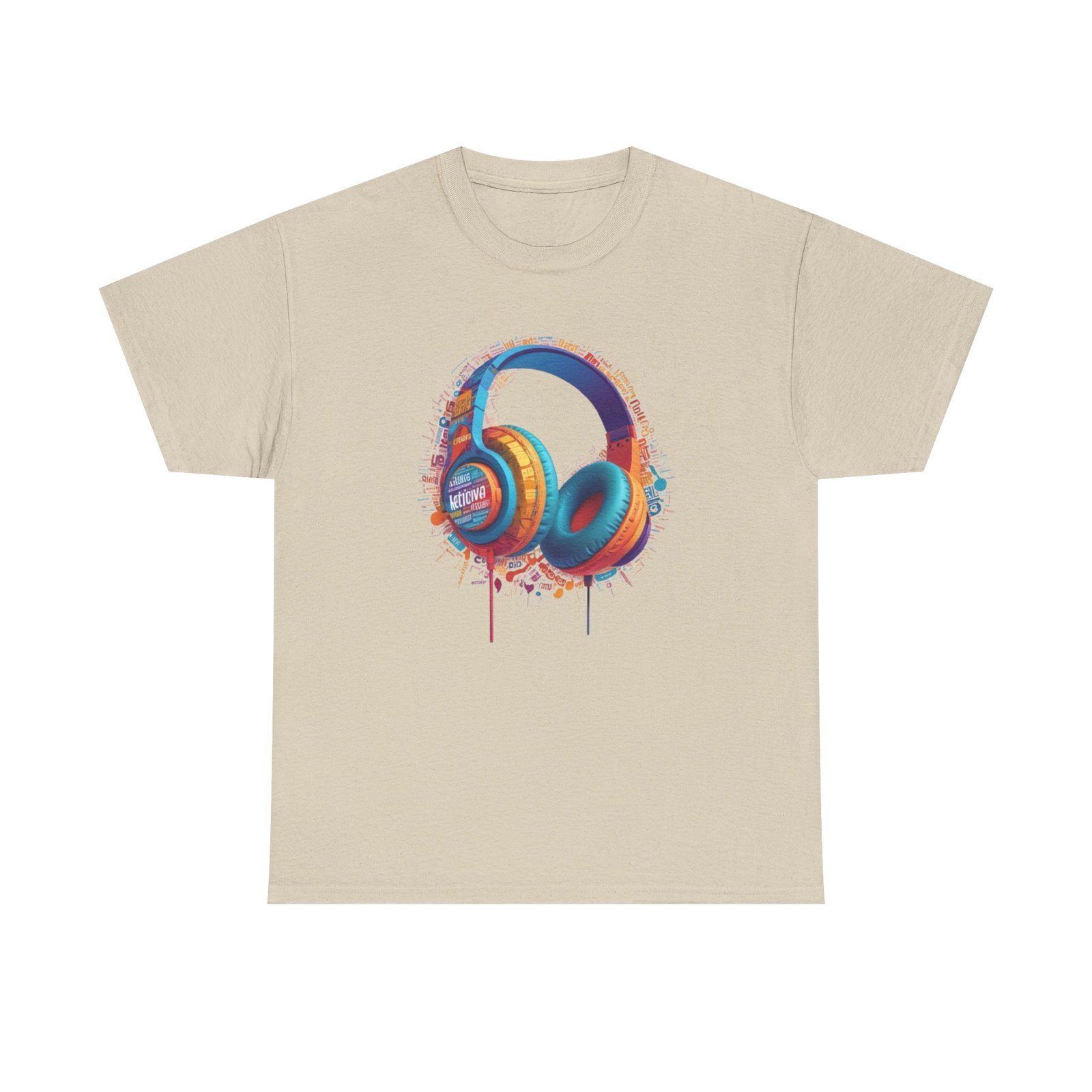 Headphones Music Unisex Heavy Cotton Tee - Image 5