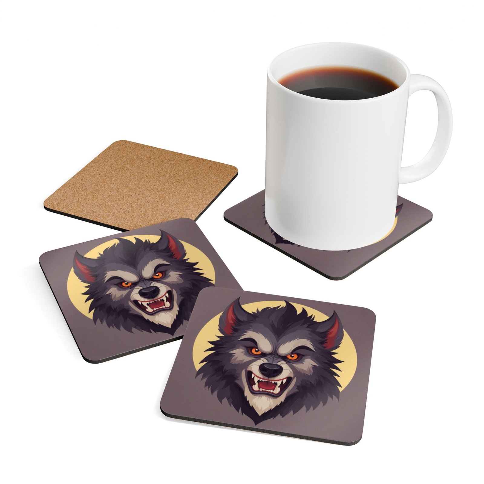Werewolf Corkwood Coaster Set - Image 4
