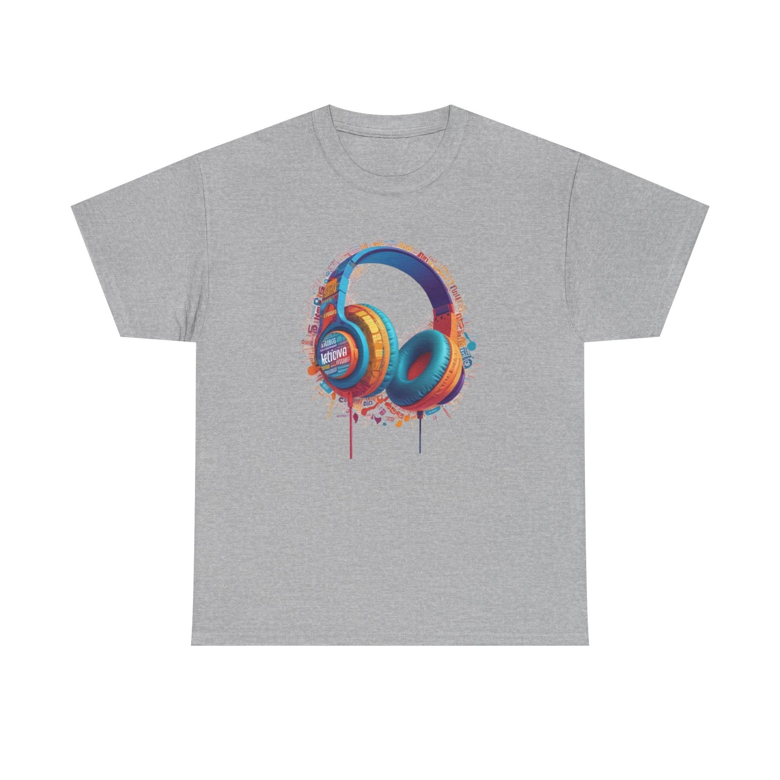 Headphones Music Unisex Heavy Cotton Tee - Image 13