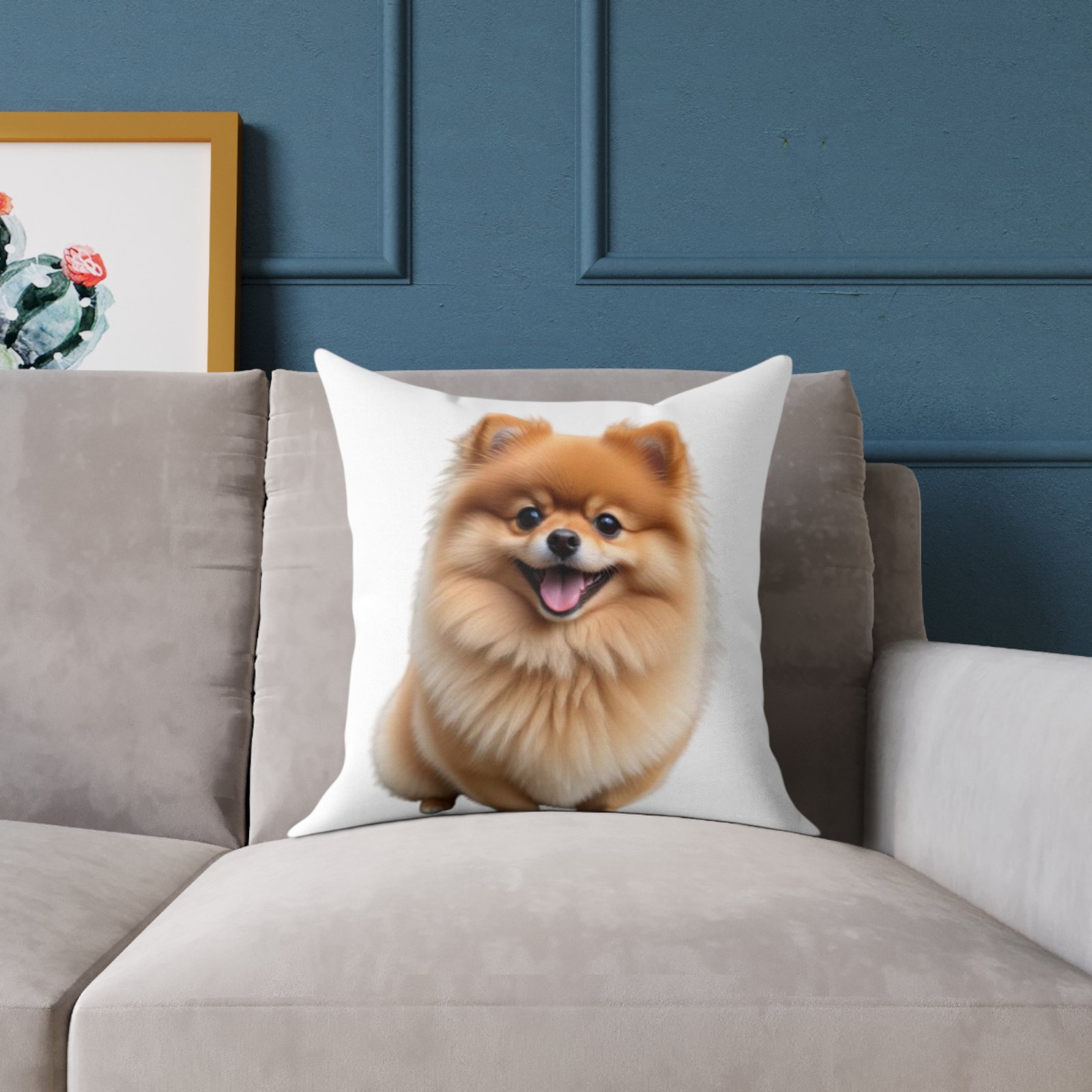 Pomeranian Dog Square Poly Canvas Pillow - Image 7