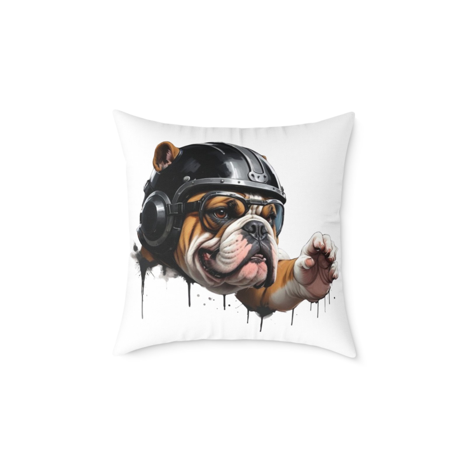 Flight Of The Bulldog Square Poly Canvas Pillow - Image 9