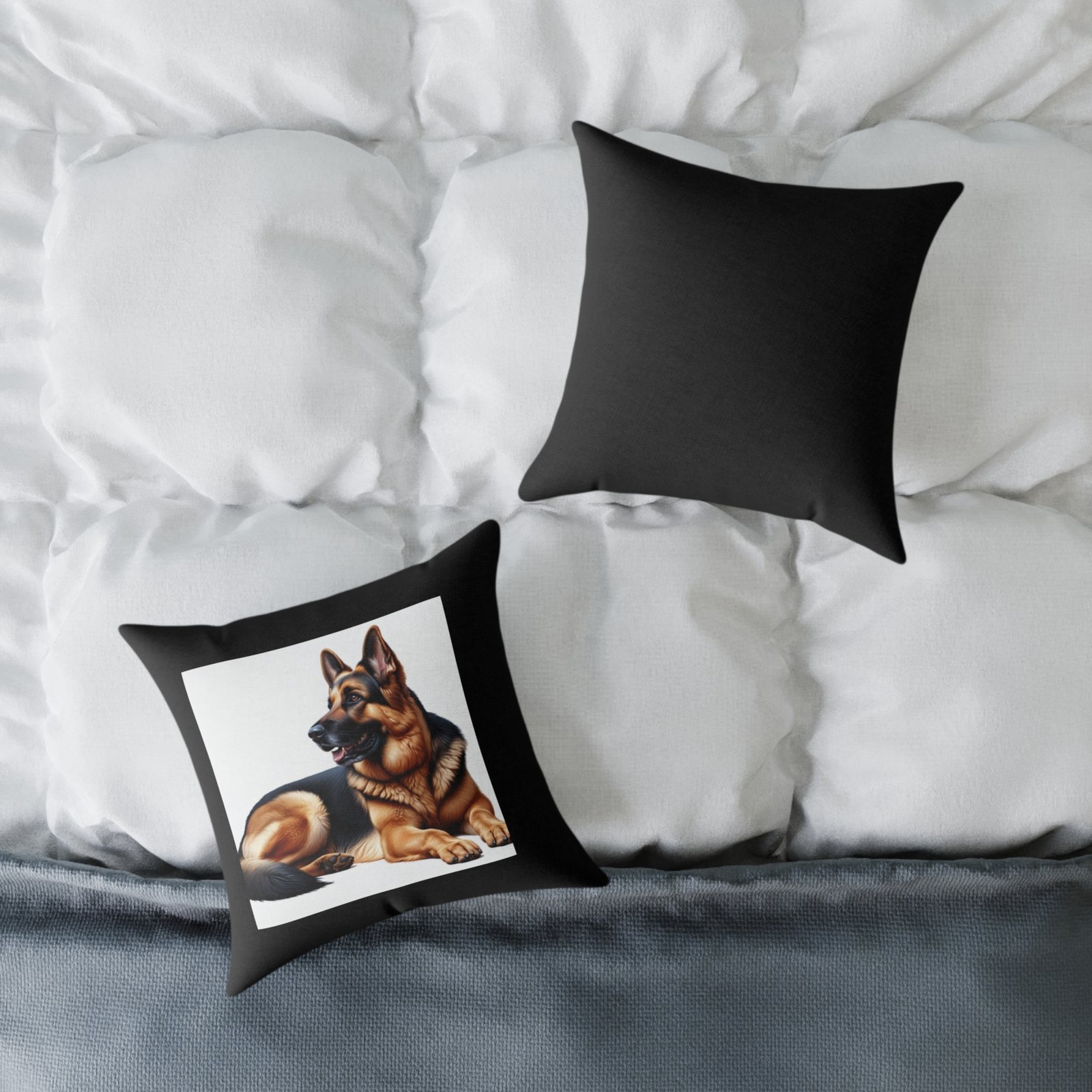 German Shephard Alsation puppy Pet Dog Cushion 08 Square Poly Canvas Pillow 08 - Image 4