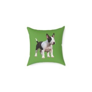 English Bull Terrier Square Poly Canvas Pillow Cushion