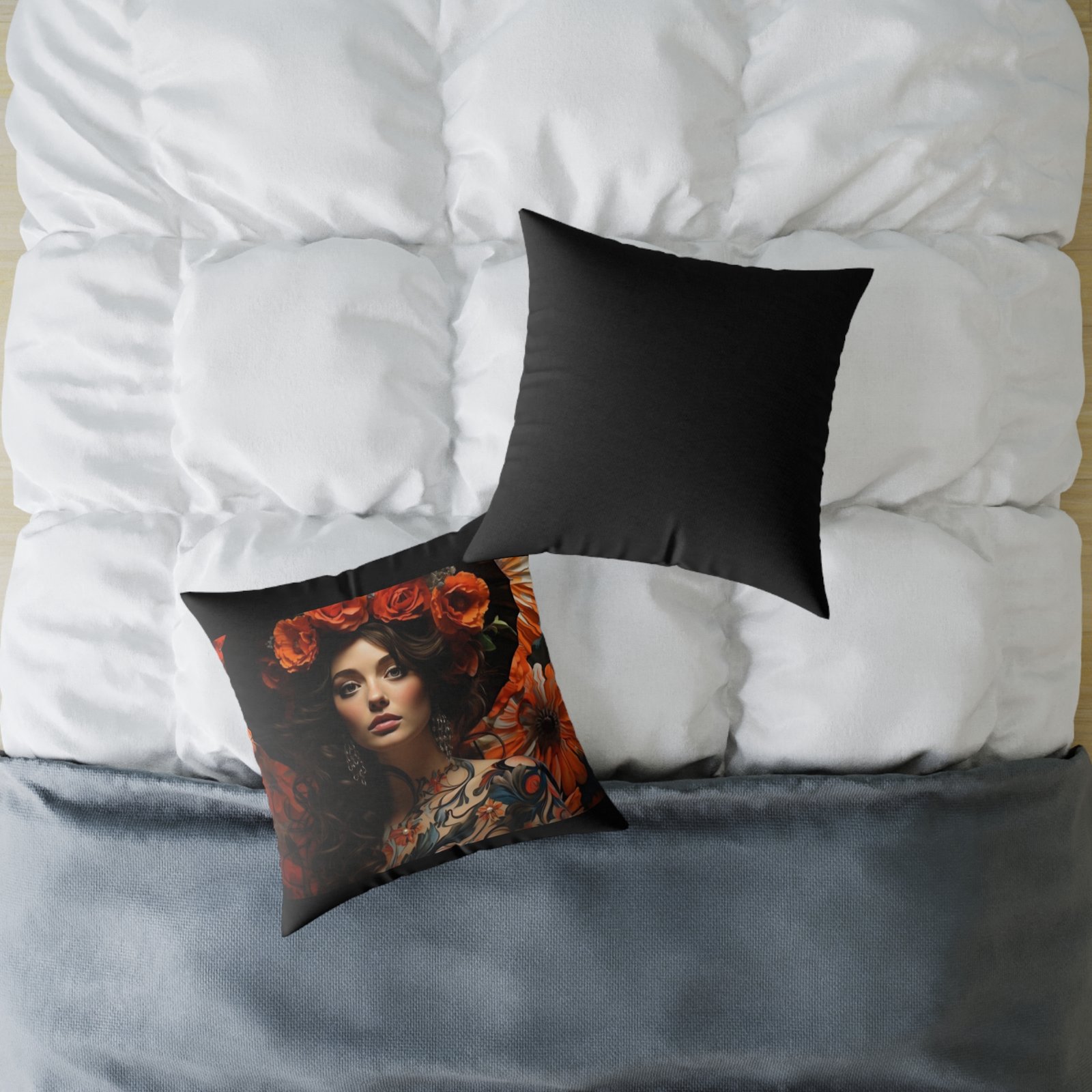 Soo Subdued Print Square Poly Canvas Pillow - Image 12