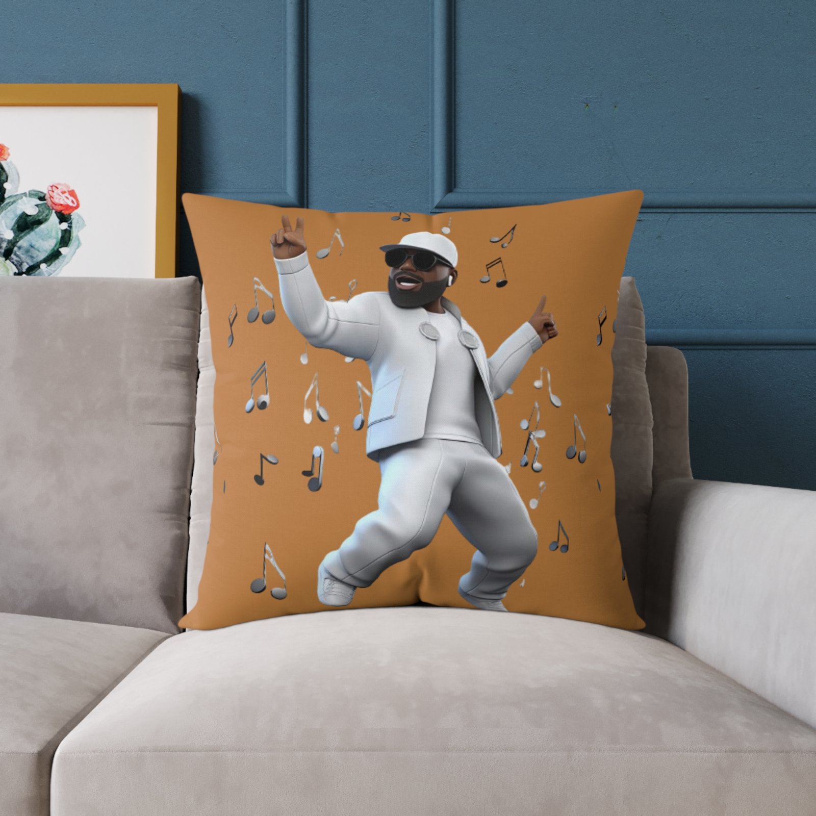 Music Man Cushion Square Poly Canvas Pillow - Image 15