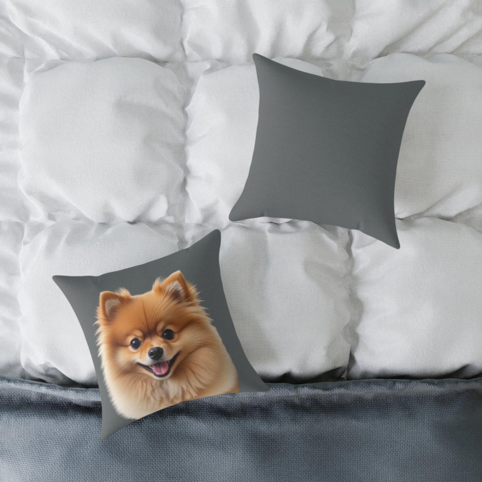 Pomeranian Dog Square Poly Canvas Pillow - Image 4