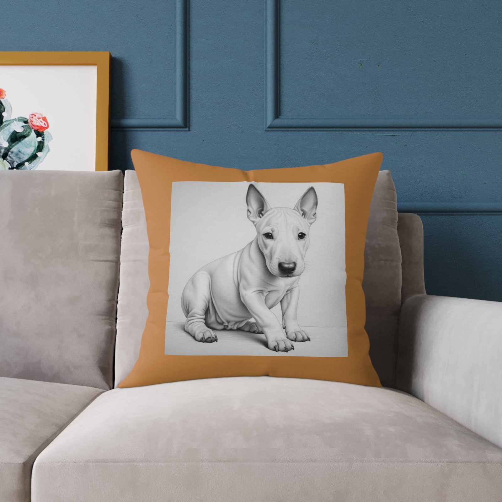 English Bull Terrier Square Poly Canvas Pillow - Image 11