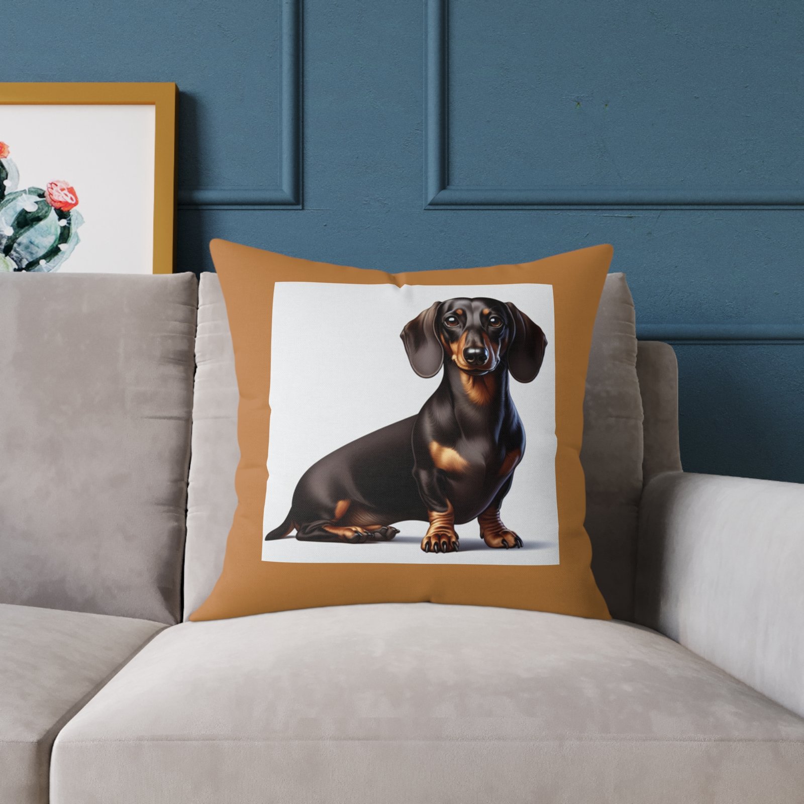 Dachund Dog Pet Puppy Cishion 08 Square Poly Canvas Pillow 08 - Image 11
