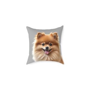 Pomeranian Dog Square Poly Canvas Pillow