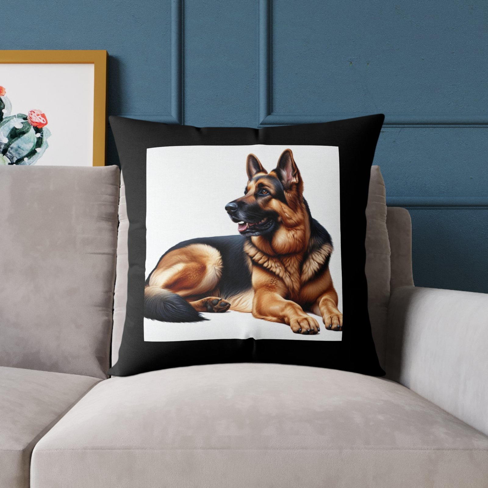 German Shephard Alsation puppy Pet Dog Cushion 08 Square Poly Canvas Pillow 08 - Image 15