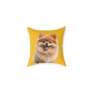 Pomeranian Dog Square Poly Canvas Pillow