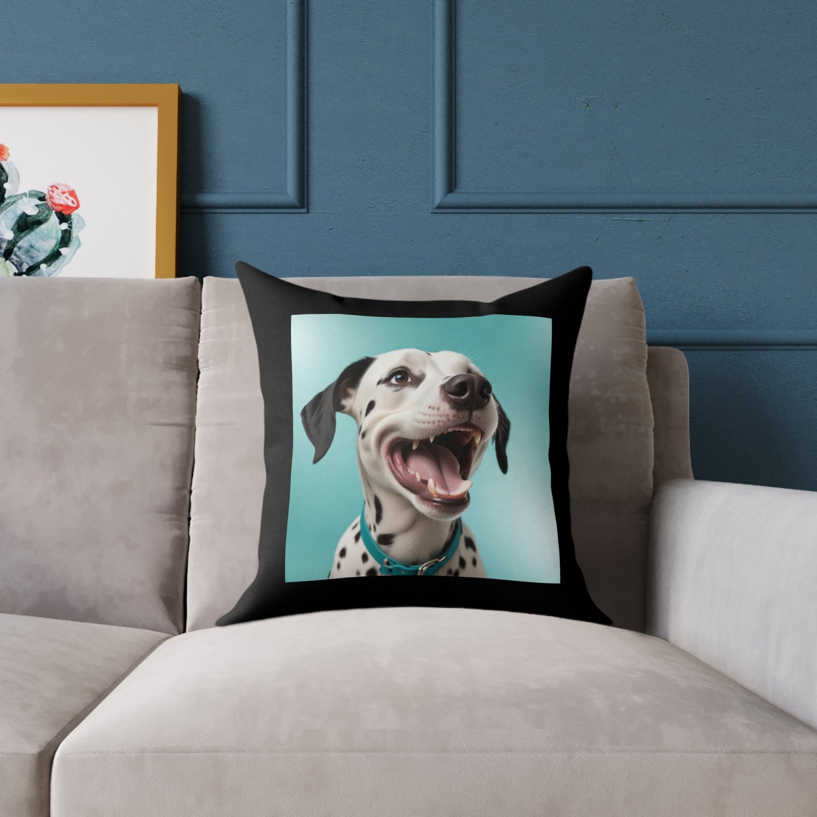 Pet Puppy Dog Dalmatian Square Poly Canvas Pillow Cushion 08 - Image 7