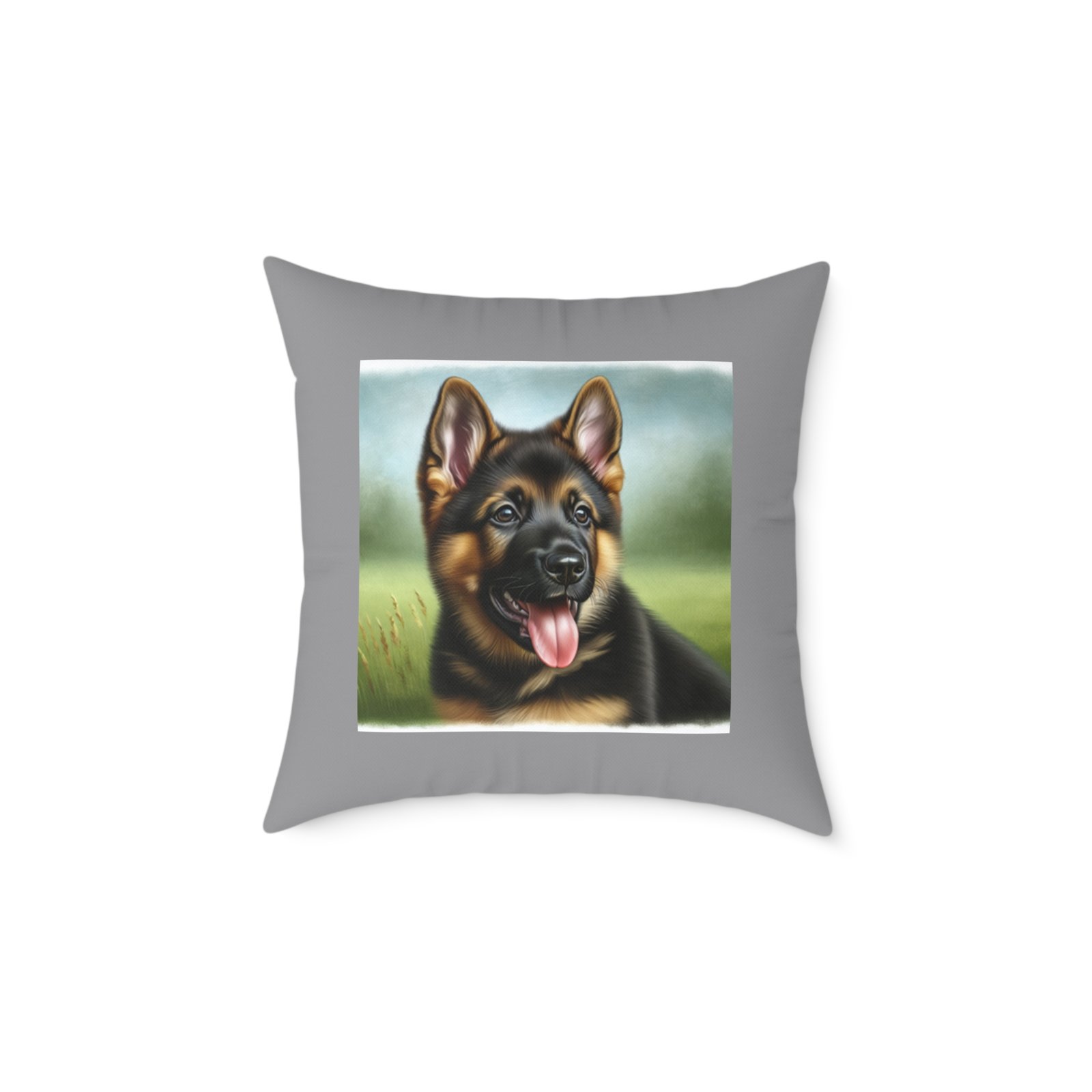 German Shephard Alsation puppy Dog Pet Cushion 08 Square Poly Canvas Pillow 08 - Image 9