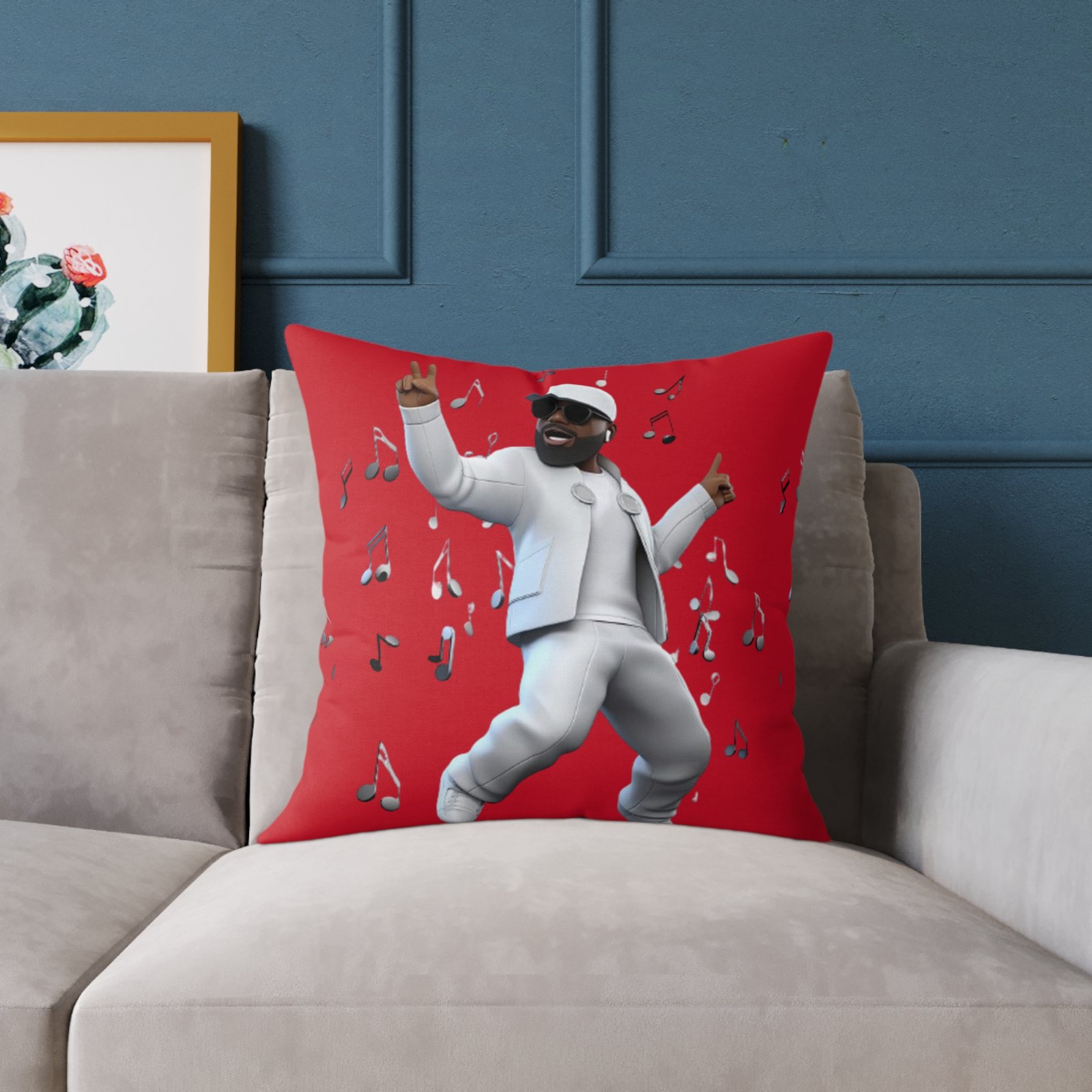 Music Man Cushion Square Poly Canvas Pillow - Image 11