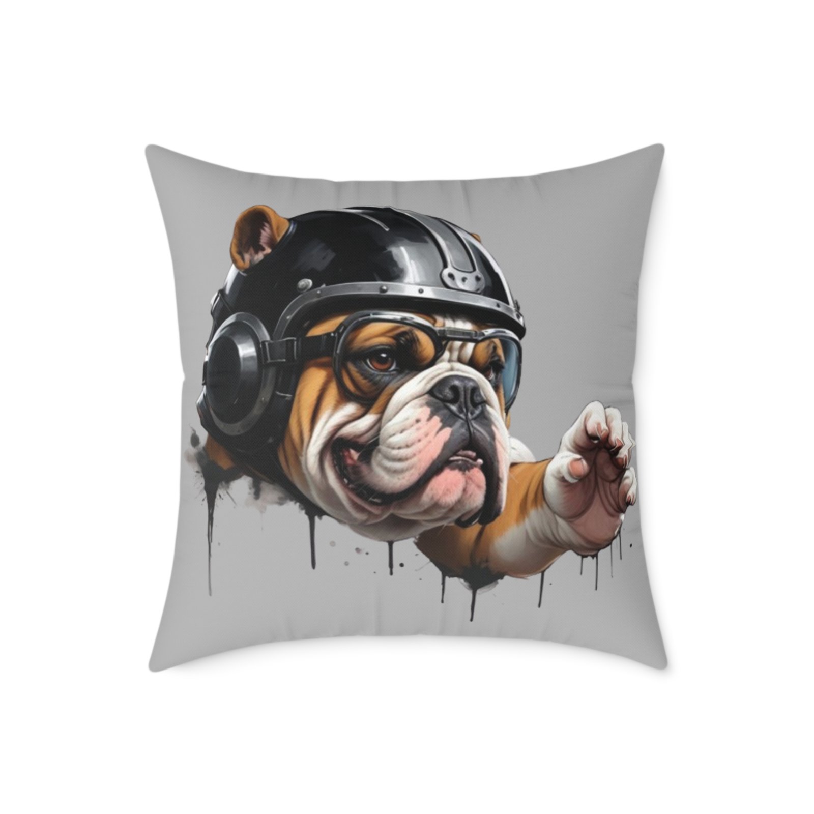 Flight Of The Bulldog Square Poly Canvas Pillow - Image 13