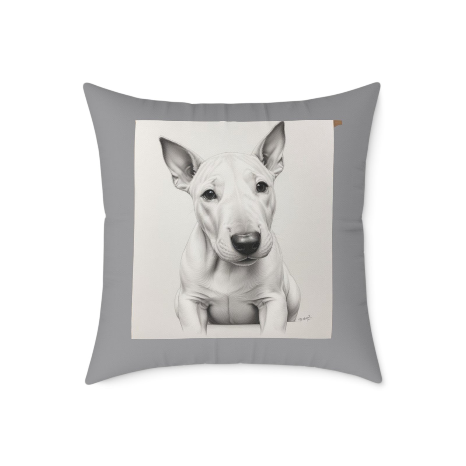 English Bull Terrier Square Poly Canvas Pillow - Image 13