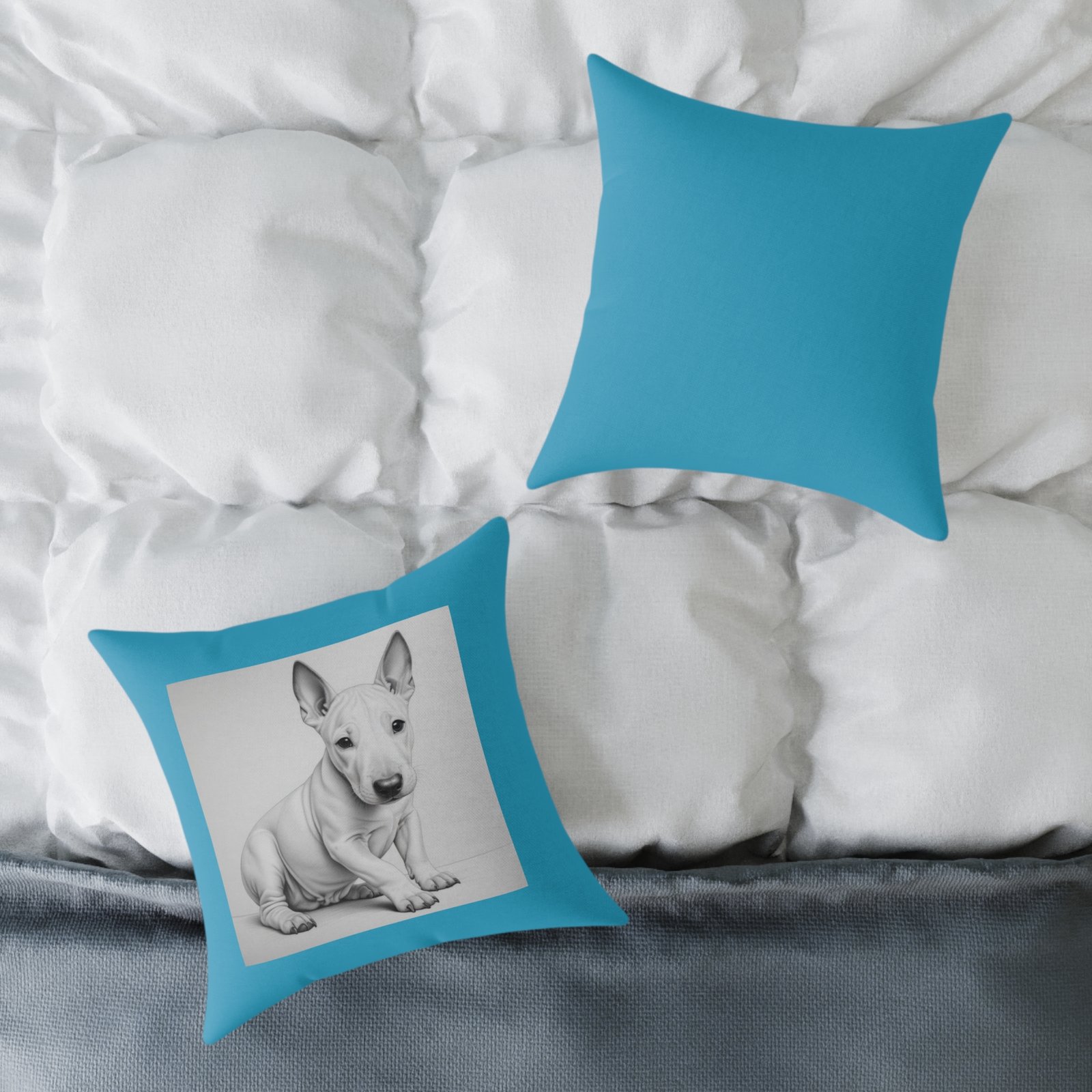 English Bull Terrier Square Poly Canvas Pillow - Image 8
